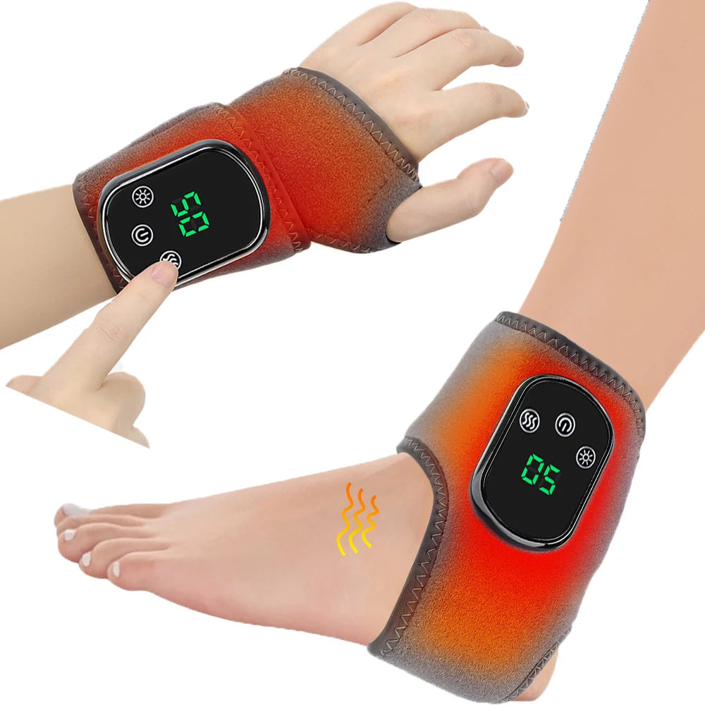 Electric Ankle & Wrist Massager Ankle Protector Foot Brace 5 Hot Compress 3 Vibration Ankle Support Guard Band Muscle Relaxation