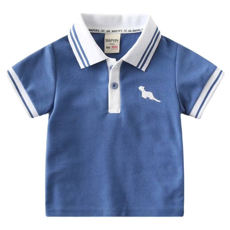 Cute Dinosaur Toddler Boys Polo T-shirts Kids Tops Tees Summer Children's Clothes