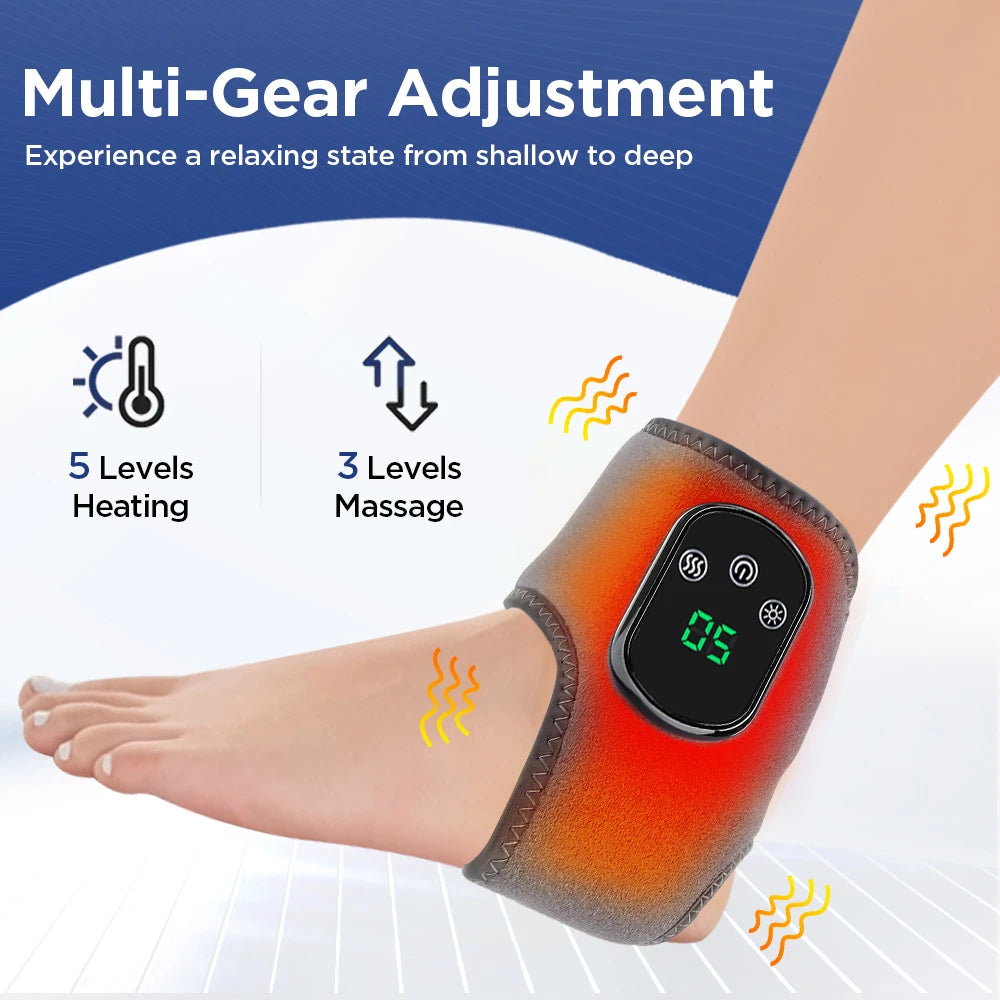 Electric Ankle & Wrist Massager Ankle Protector Foot Brace 5 Hot Compress 3 Vibration Ankle Support Guard Band Muscle Relaxation