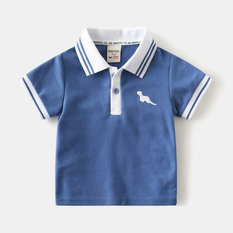 Cute Dinosaur Toddler Boys Polo T-shirts Kids Tops Tees Summer Children's Clothes