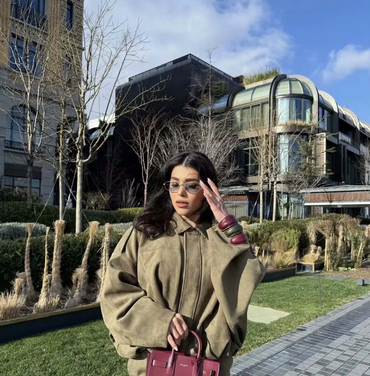 9Color Casual Soft Bomber Jackets Women Long Lantern Sleeve Oversized Autumn Winter Coats Fashion 2025 Streetwear Zipper Outwear