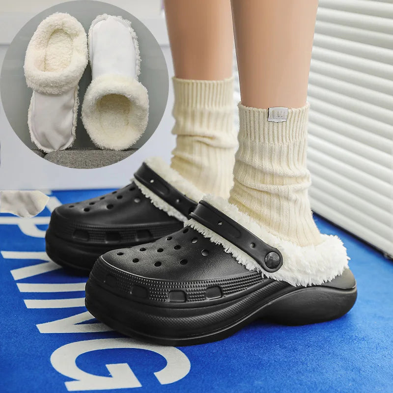 Hot! 1 Pair Winter Warm Shoe Cover Inserts Replacement Fur Insoles Removable Soft Thickened Shoes Liners Plush Cover Accessories