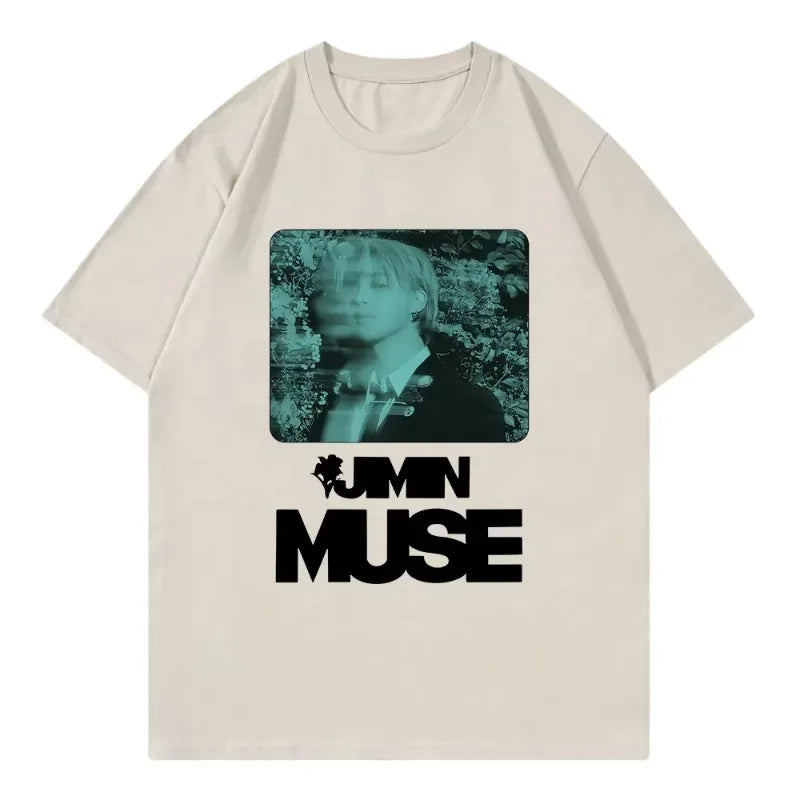 Jimin album Muse camiseta femenina moda Harajuku camiseta de ropa neutral camiseta