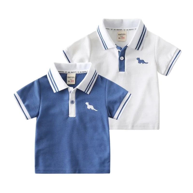 Cute Dinosaur Toddler Boys Polo T-shirts Kids Tops Tees Summer Children's Clothes