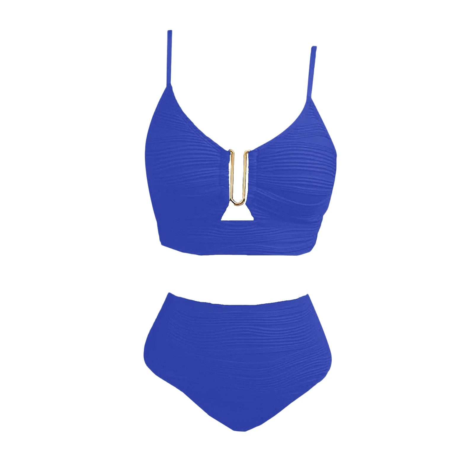 2 Piece Bikini Set Women’s U-Wire Cutout Popular Swimsuit High Waisted Textured 2026 Summer Beach Swim Female Bathing Suits